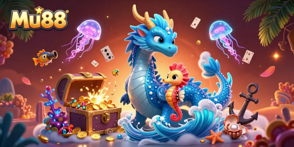 Experience winning moments at Mu88 with an enchanting underwater scene filled with vibrant, cartoon elements.