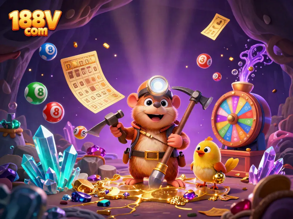 Join the excitement at 188V com with dynamic lottery balls, treasure hunters, and numerous game elements.