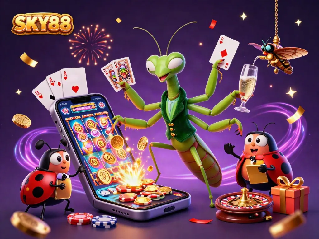 Experience exciting gameplay at SKY88 with colorful slots and charming casino characters.