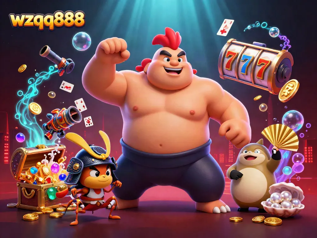Experience thrilling gaming adventures with wzqq888 featuring extravagant casino characters and vibrant elements.