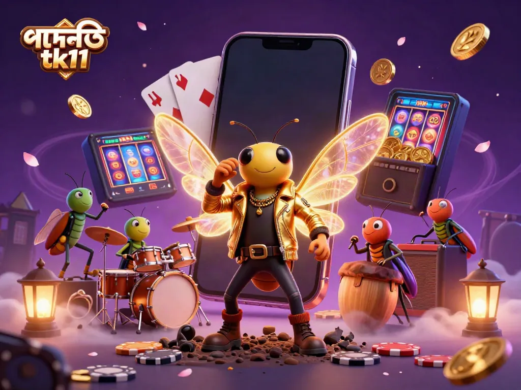 Engage with exciting gaming experience at পদোন্নতি tk11, featuring vibrant characters, slot games, and dynamic casino elements.