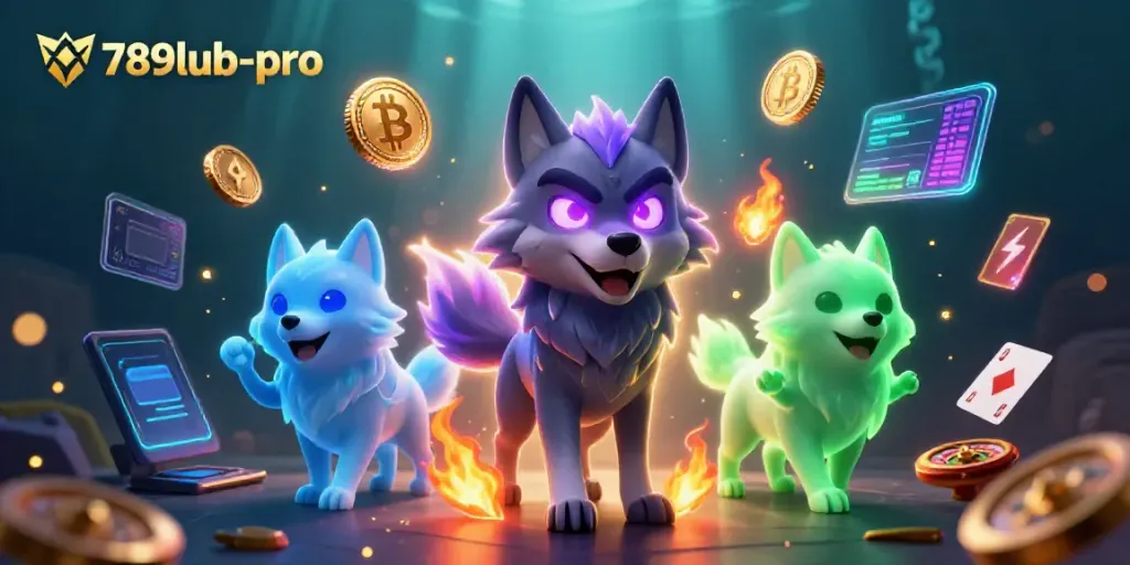 Experience thrilling online gambling with 789lub-pro featuring ghostly wolves and crypto elements.
