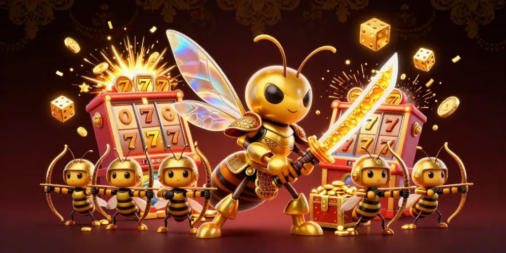 Experience thrilling gameplay at Xin88 with golden hornet warriors and jackpot excitement.