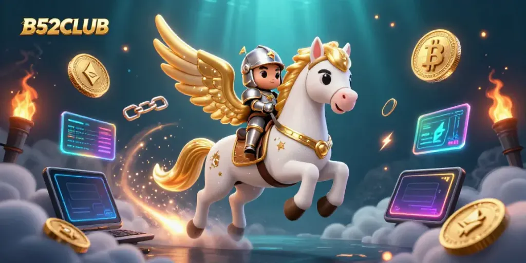 Engage in thrilling games at B52CLUB with a dazzling celestial illustration.