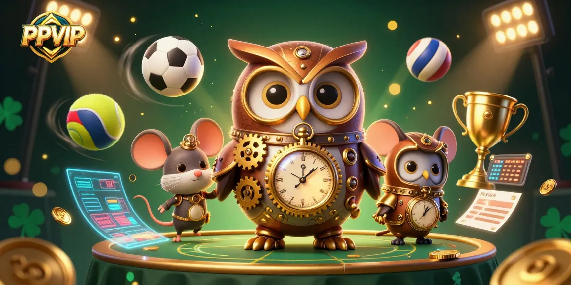Experience excitement at PPVIP with a dynamic scene of 3D characters and casino elements.
