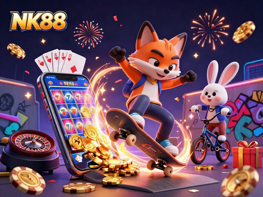 Engage in thrilling gaming at NK88 with dynamic characters and casino elements