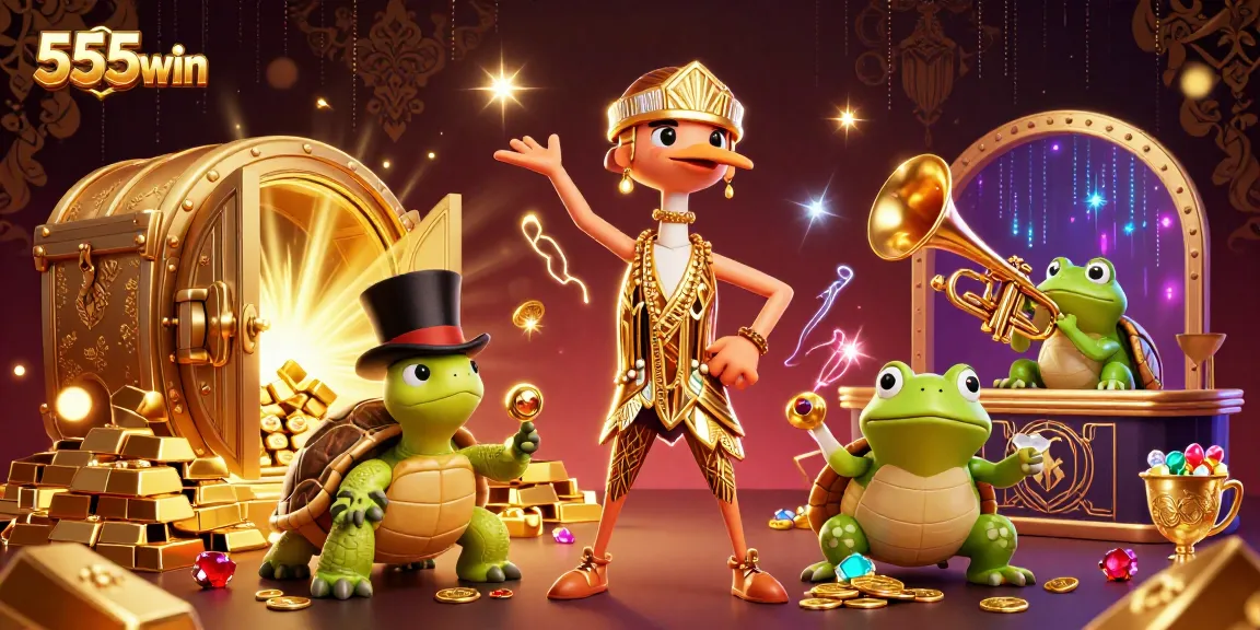Engage in thrilling slots action at 555win with dazzling treasures and vibrant characters.