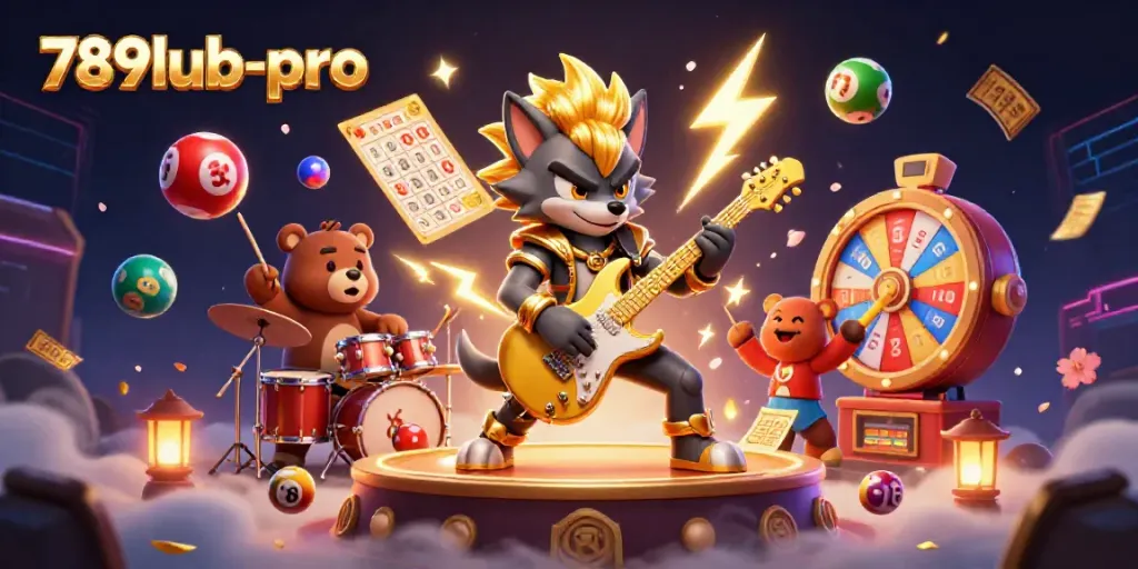 Experience the excitement with 789lub-pro as vibrant lottery balls bounce around a dynamic casino scene.