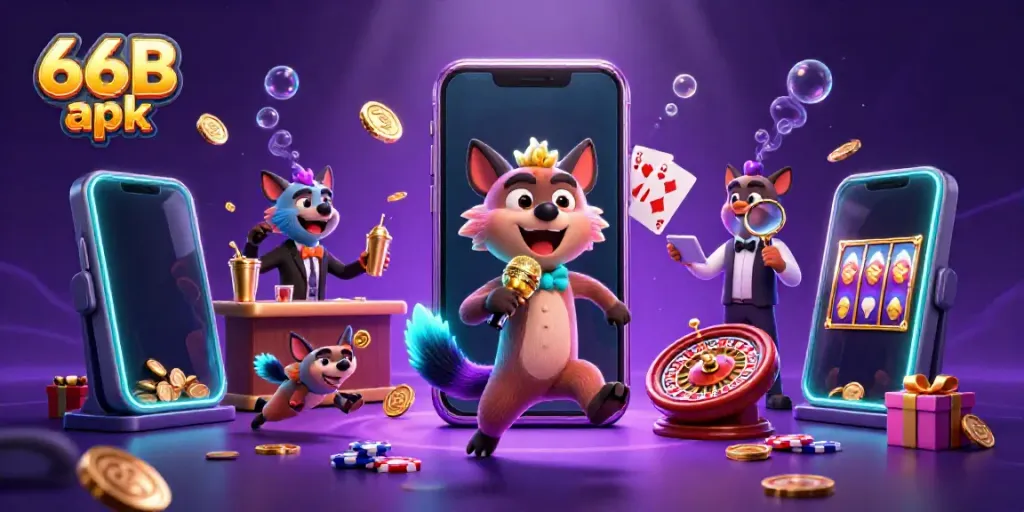 Experience the excitement of 66B apk with dynamic hyenas in a vibrant casino setting.