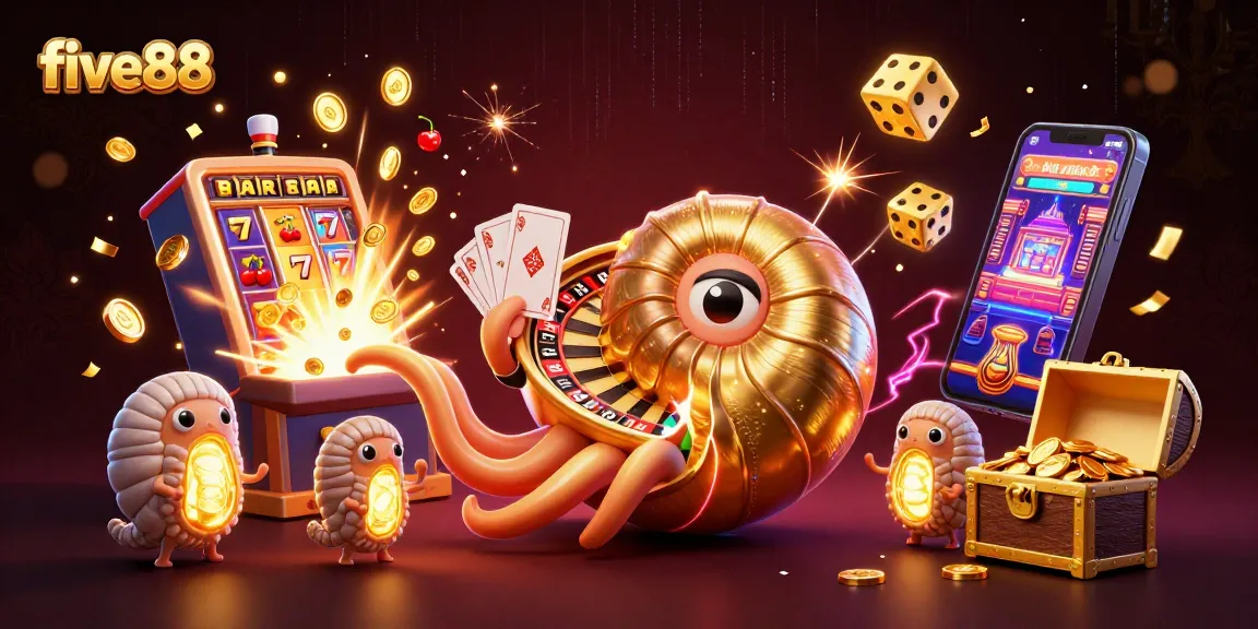 Experience gaming at five88 with an exhilarating 3D casino scene featuring vibrant characters and dynamic game elements.