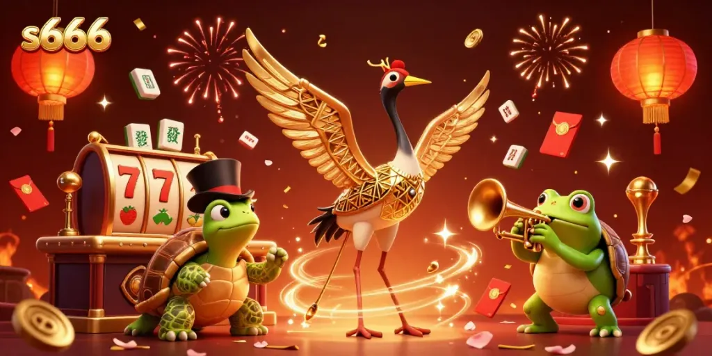 Engage with thrilling casino action at s666, featuring vibrant characters and rich slot game symbols.