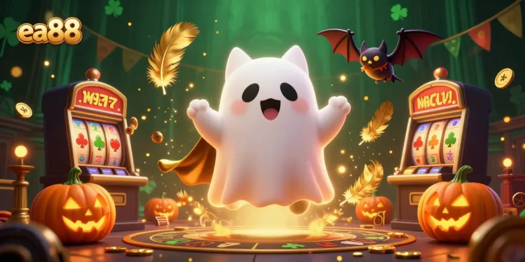 Experience the thrills of ea88 casino gaming with a ghostly theme of luck and fortune.