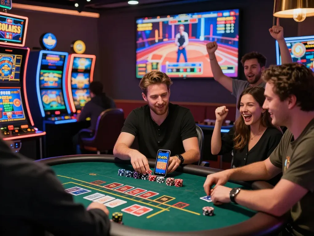 Experience the excitement of online gaming at https://god55.gg/ with friends at a vibrant casino.