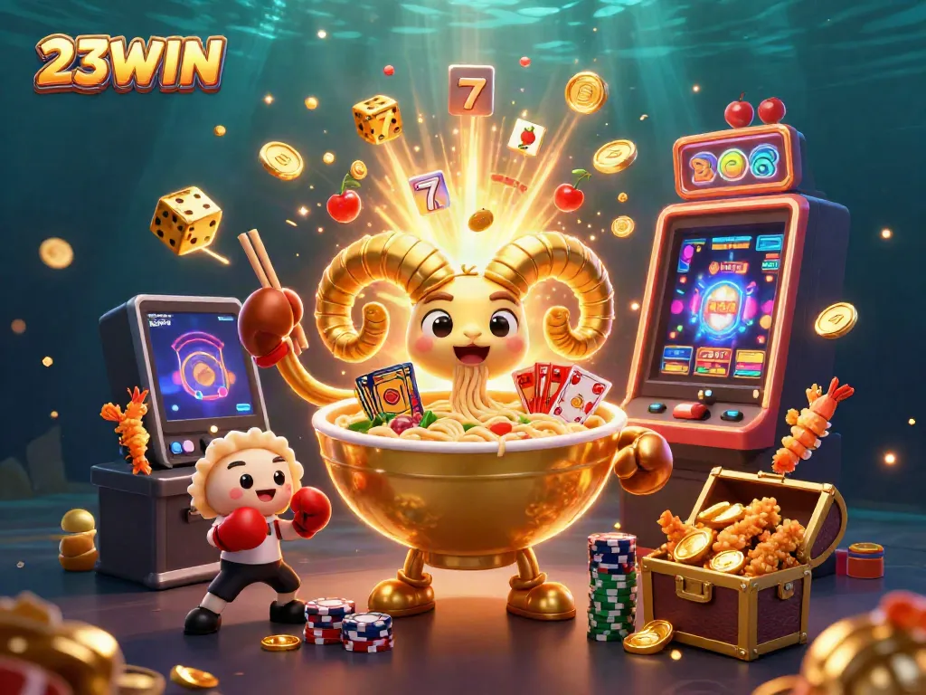 Experience exhilarating gameplay at 23WIN with a vibrant casino scene featuring unique characters and winning elements.