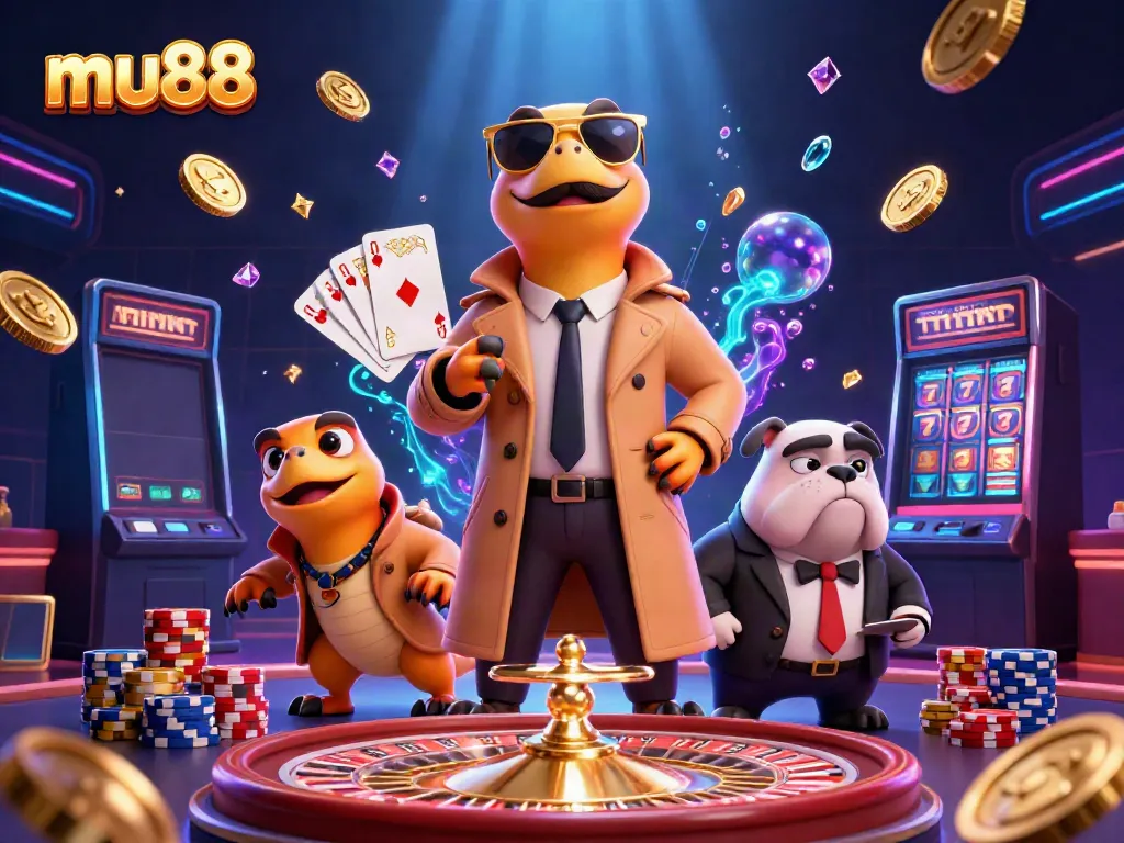 Experience thrilling gameplay at mu88 with raptors sneaking into a VIP lounge filled with sparkling riches.