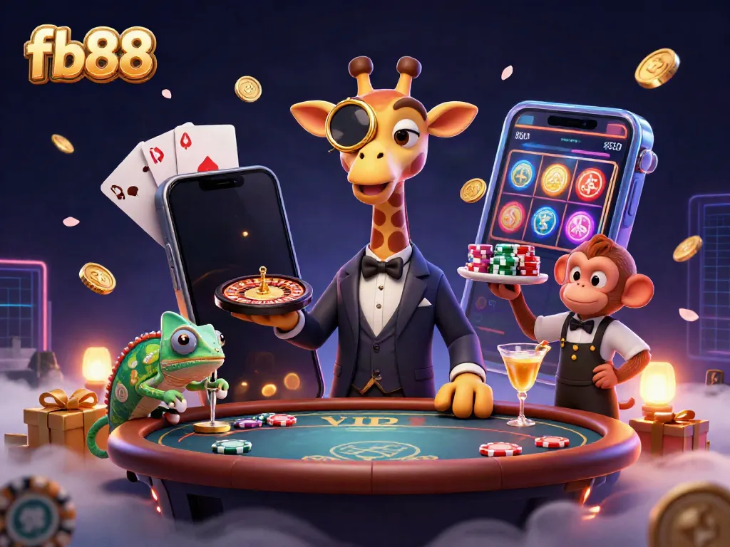 Experience thrilling bets at fb88 with vibrant casino characters and games, showcasing excitement in every spin.
