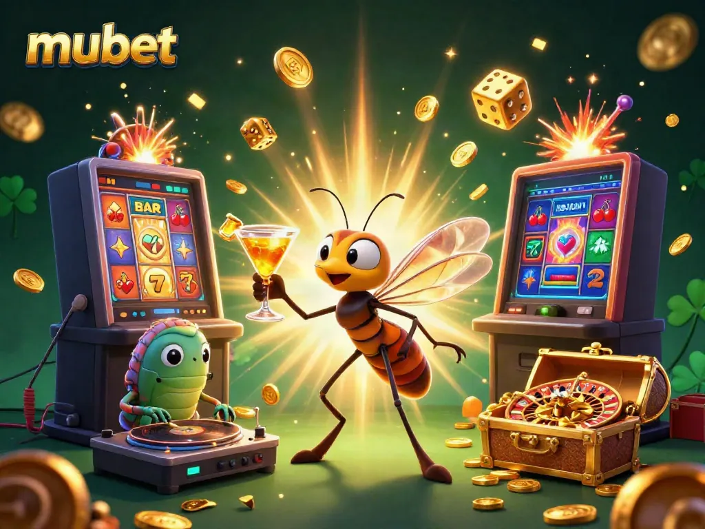 Engaging mubet gaming scene showcasing vibrant casino elements and characters.