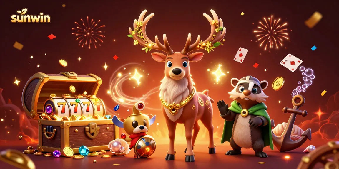 Experience thrilling wins at sunwin with vibrant slot reels, druid stag, and animated treasures!