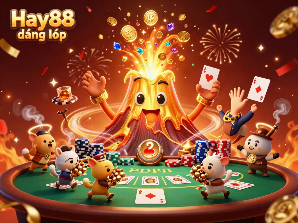 Experience thrilling gameplay at Hay88 đăng nhập with vibrant illustrations of jackpots and poker.
