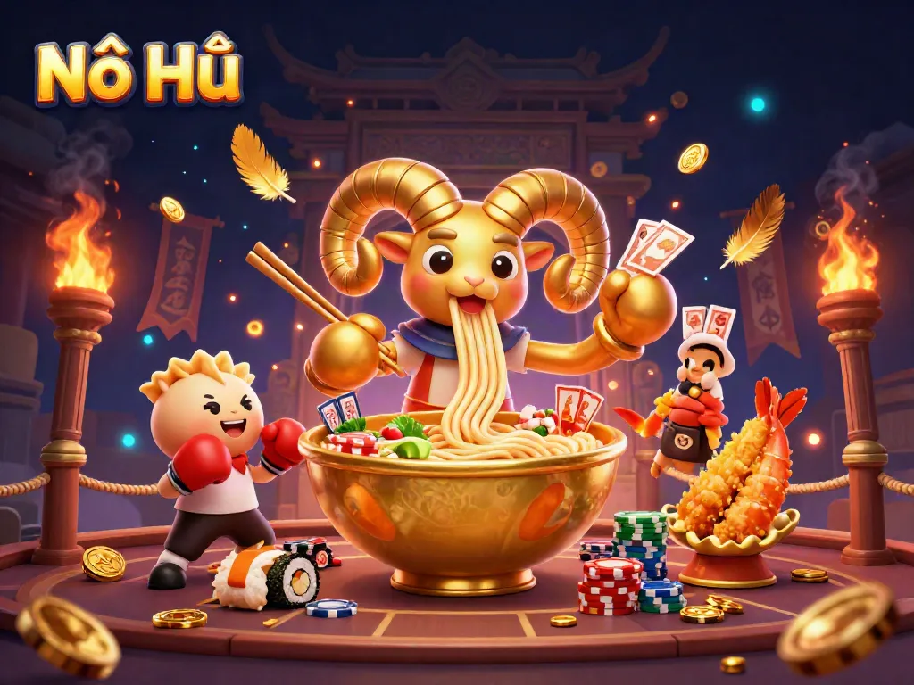 Experience the thrill of Nổ Hũ gaming with lively characters and vibrant casino action.