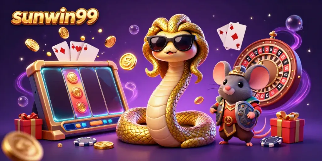 Spin and win with sunwin99 in an enchanting 3D scene featuring Medusa and a warrior mouse.