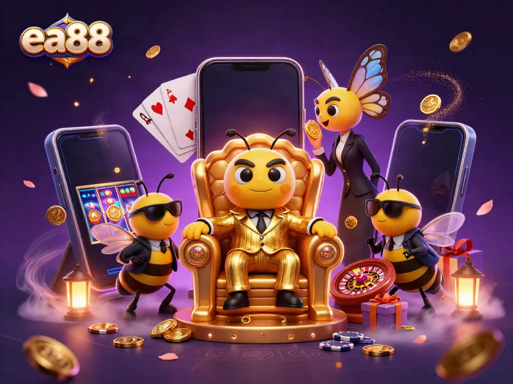 Engage with exciting slot games at ea88, featuring vibrant characters and dynamic casino elements.
