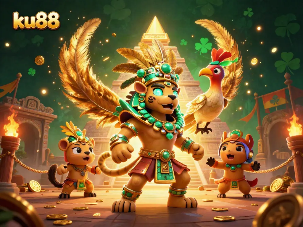 Experience the thrill of ku88 with a vibrant casino scene featuring ancient Mayan elements, perfect for players.