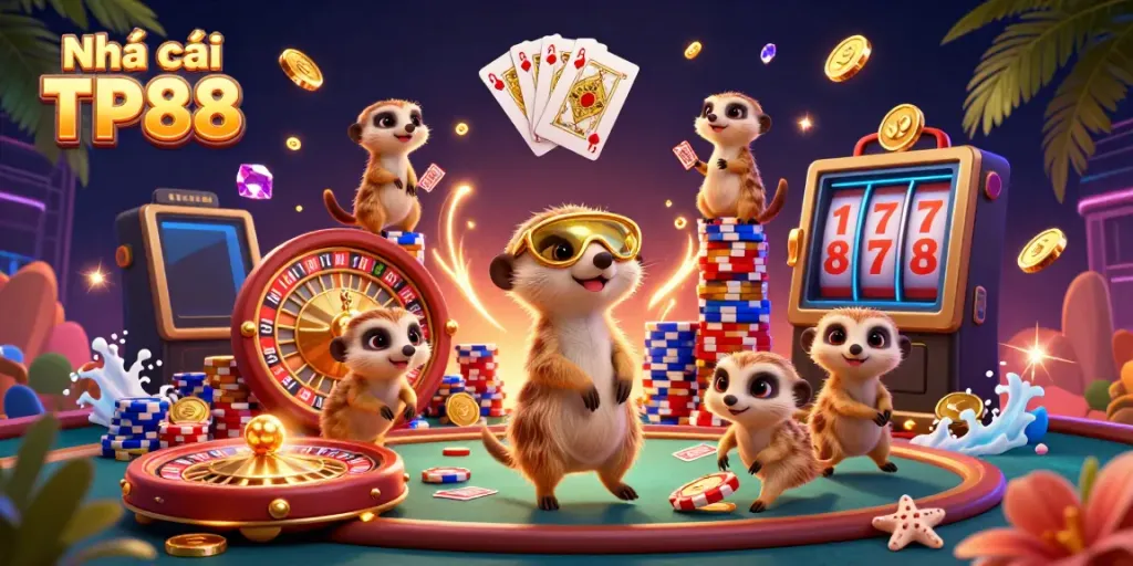 Experience exciting games of skill and chance at Nhà cái TP88 with vibrant casino visuals.