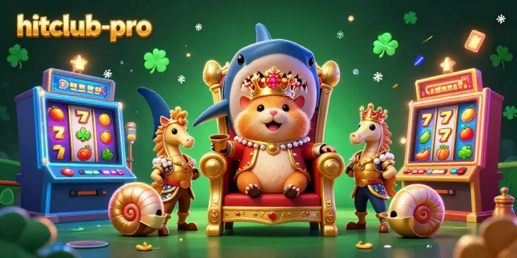 Experience the hitclub-pro adventure in this vibrant 3D casino scene with a golden hamster king.