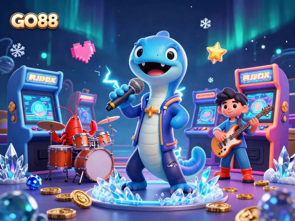 Play at GO88 and enjoy vibrant visuals of an underwater casino with lively characters and gaming elements.