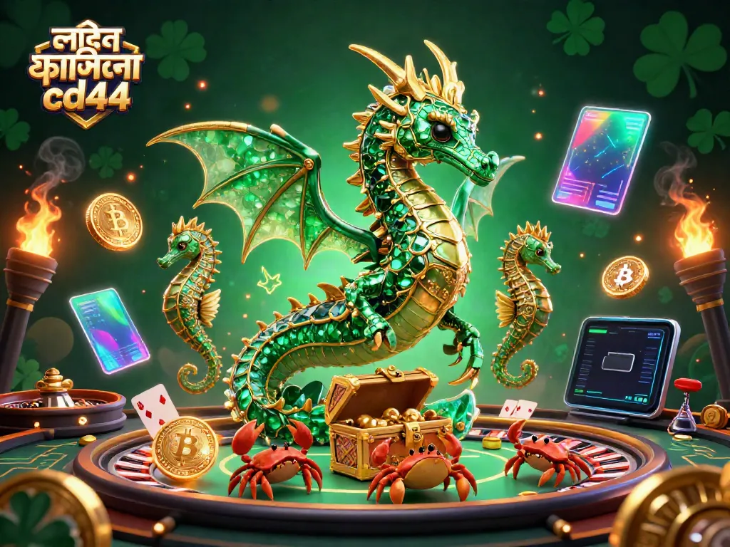 Experience the excitement of লাইভ ক্যাসিনো cd44 in a vibrant 3D casino scene filled with colorful game elements.