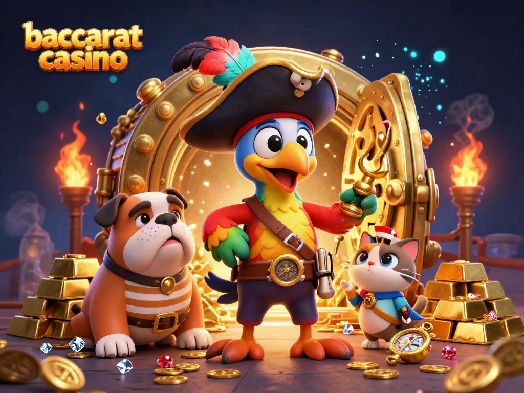 Experience the excitement of baccarat casino as a playful pirate captain leads in a treasure-filled adventure.