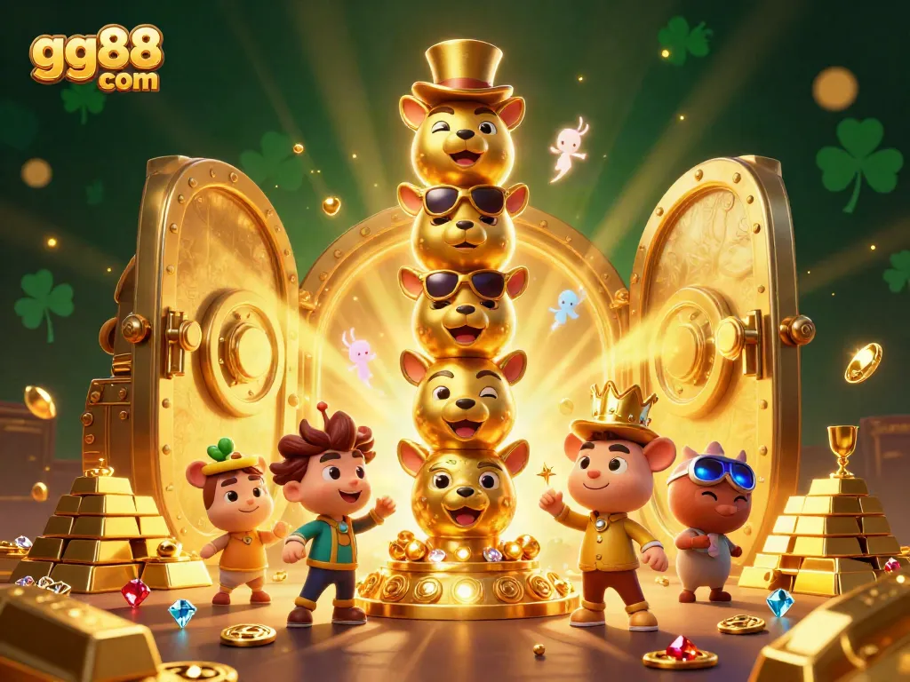 Experience the thrill of betting at gg88 com with vibrant casino elements and golden treasures.