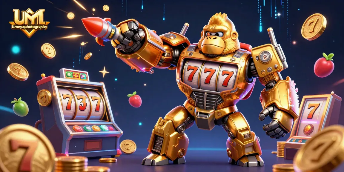 Engaging umoyaphotography 3D illustration depicting dynamic slot machine-themed action.