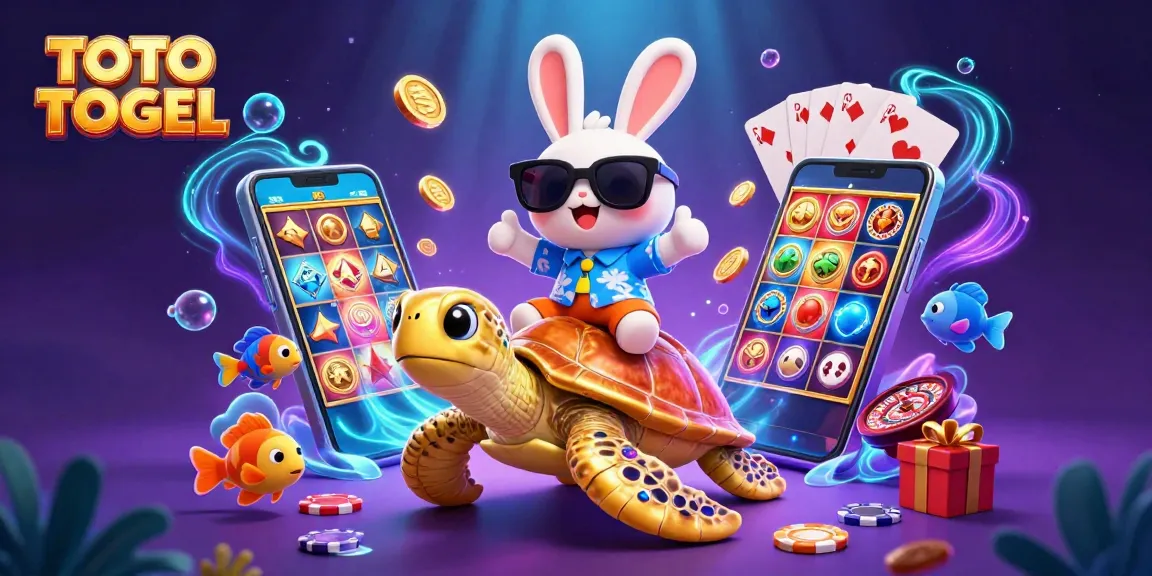 Engage in TOTO TOGEL action with colorful characters and dynamic gaming elements in this vivid 3D illustration.