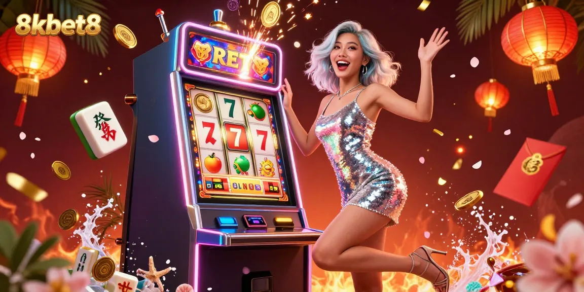 Celebrate jackpots at 8kbet8 with vibrant casino energy and exciting slot game elements.