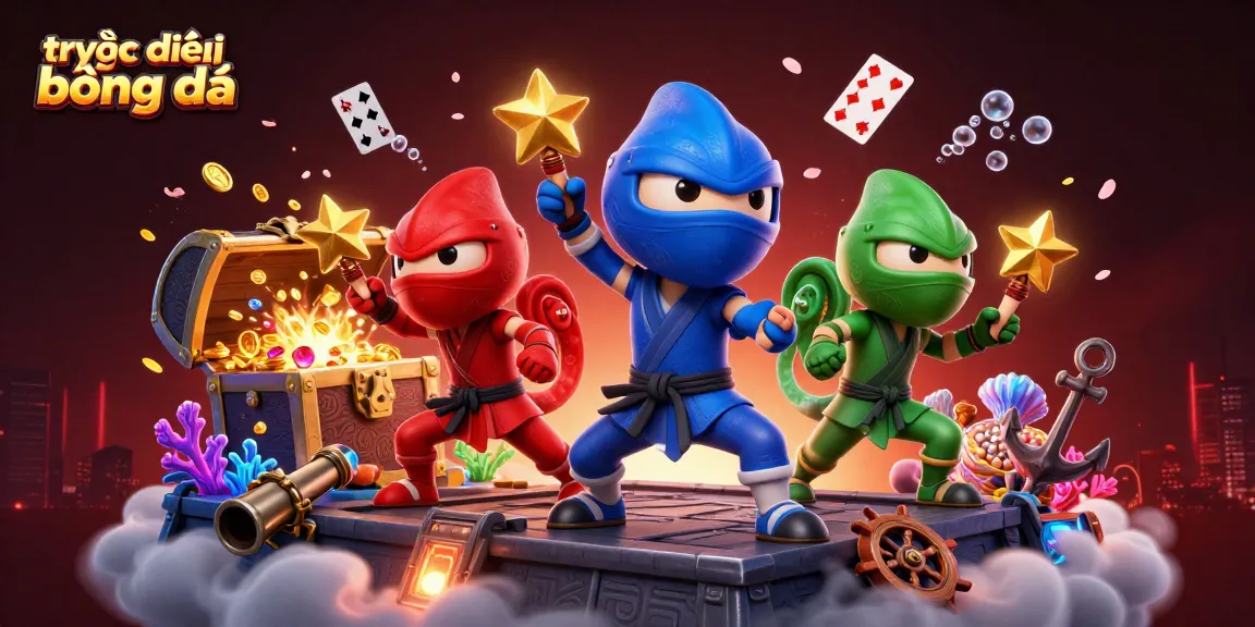Experience trực tiếp bóng đá with chameleon ninjas, gold coins, and intense martial arts action.