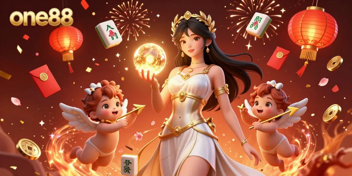 Witness the magic of one88, where a Grecian goddess and playful Cupids embrace the excitement of gaming.