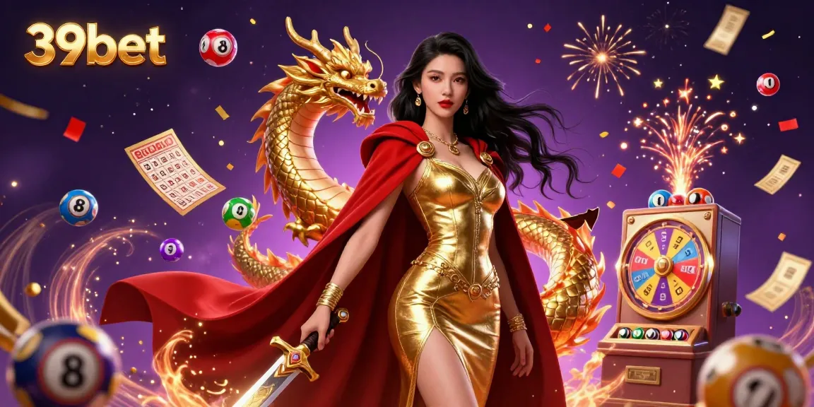 Engage with thrilling gameplay at 39bet featuring a warrior queen and festive game elements.