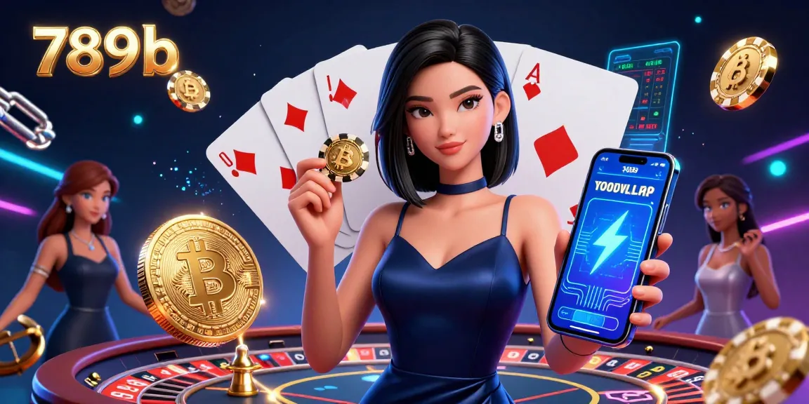 Join the excitement at 789b, showcasing an Asian woman representing casino games with stunning visuals.