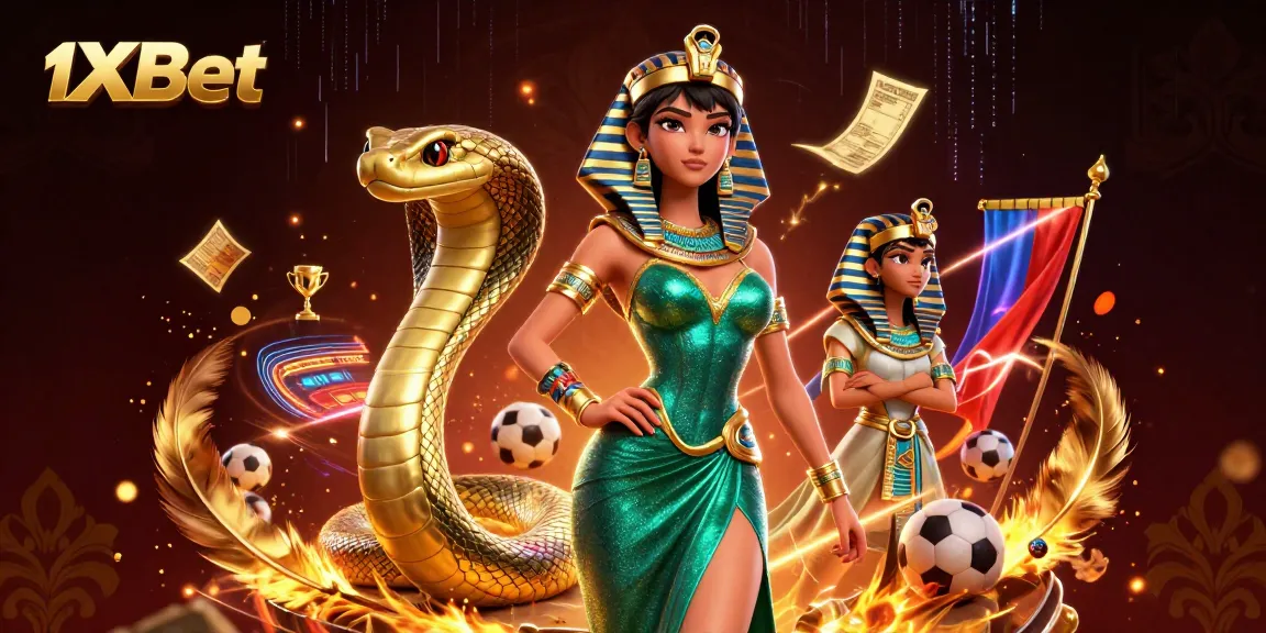 Engage in thrilling action with 1xBet's dynamic sports betting scene featuring unique casino characters.