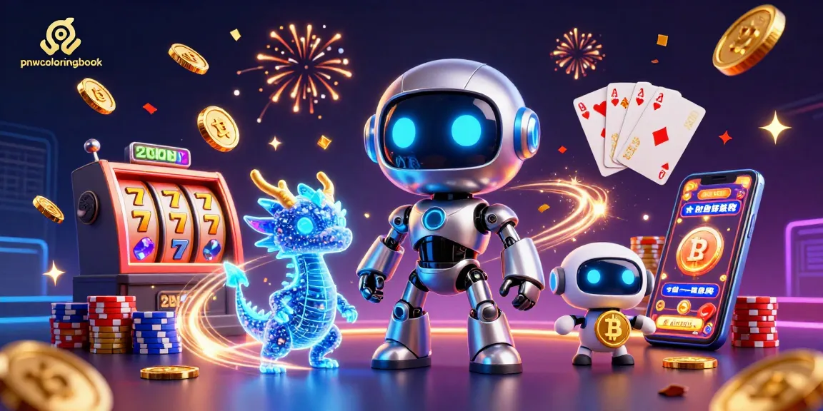 pnwcoloringbook showcases slot excitement with a vibrant 3D scene featuring futuristic casino characters.