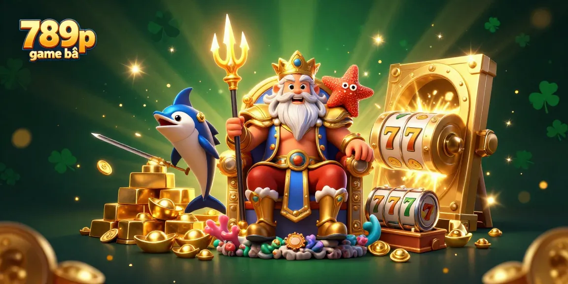 Engage in the thrilling 789p game bài with vibrant casino elements and a rich backdrop.