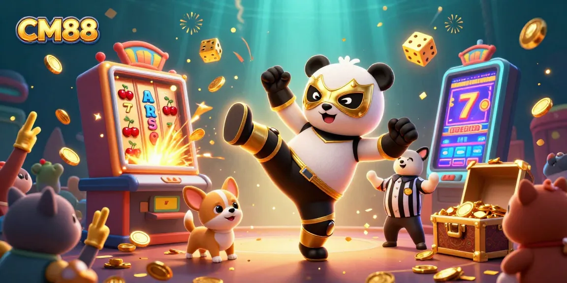 Celebrate big wins at CM88 with a thrilling slot machine explosion and lively animal spectators.