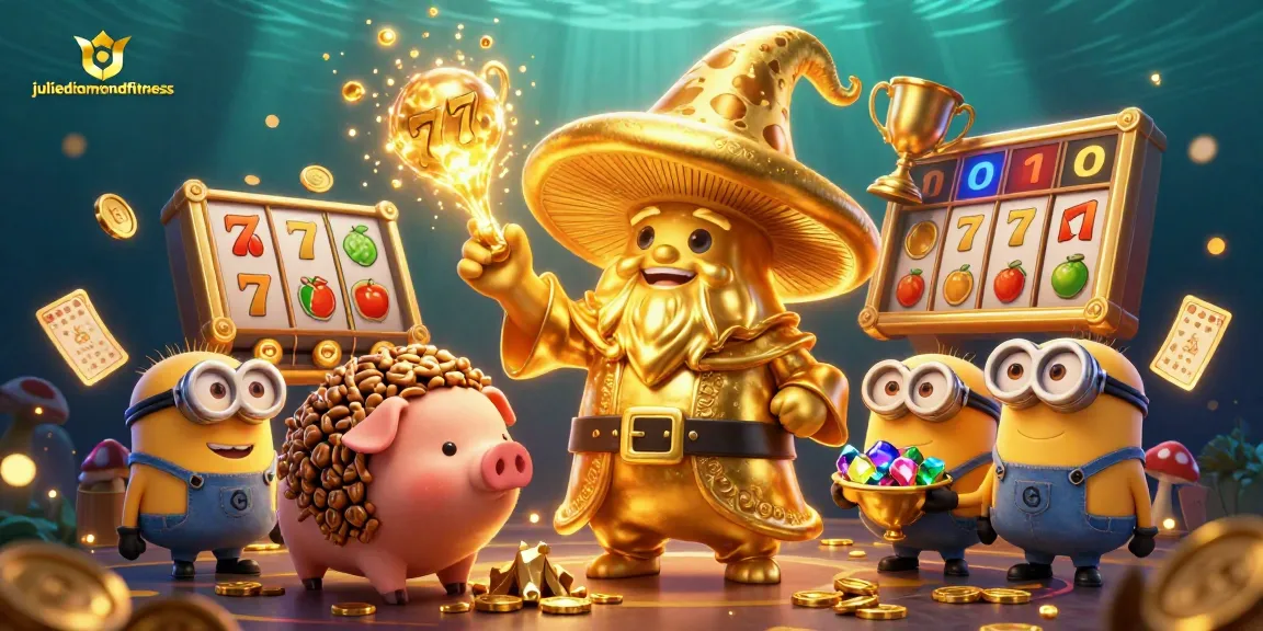 Experience thrilling wins at juliediamondfitness with vibrant golden slot reels and magical elements.