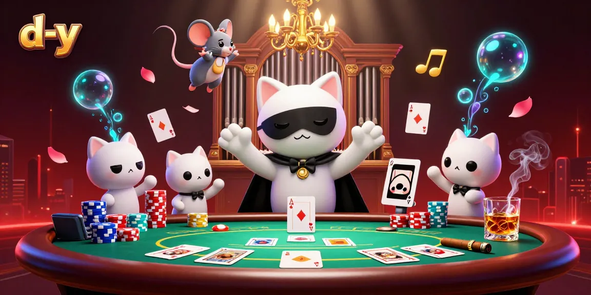 d-y brings excitement to online gambling with a vibrant casino scene featuring engaging characters and dynamic poker gameplay.