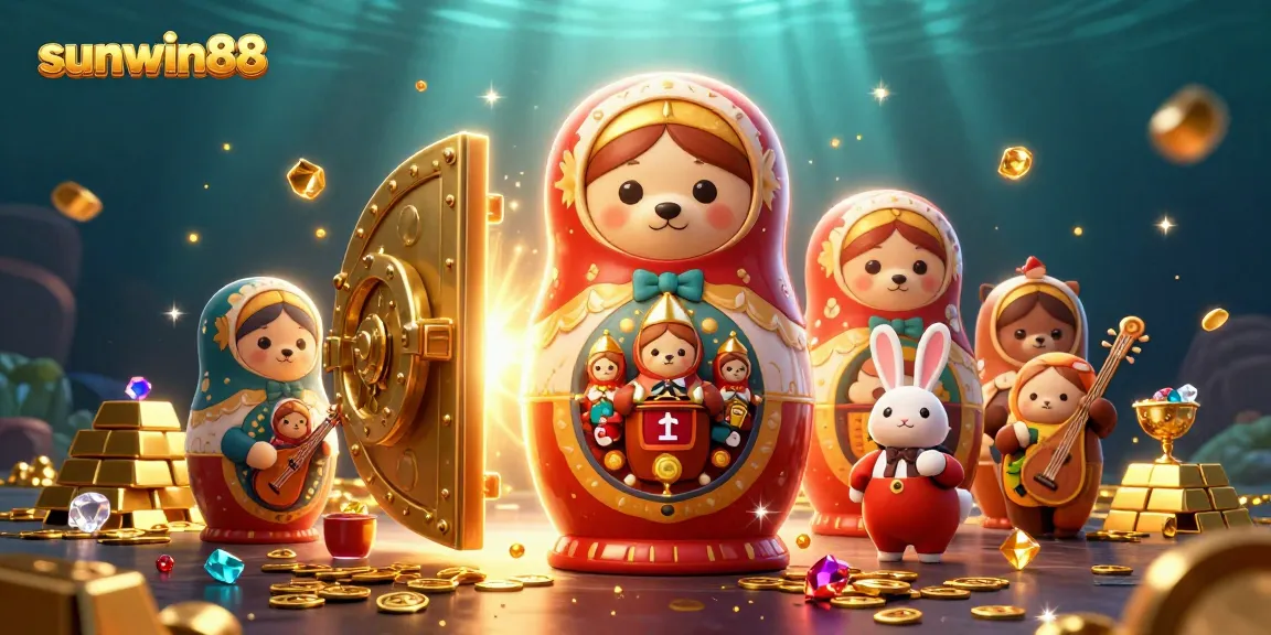Engage with sunwin88's thrilling casino experience featuring vibrant bears and gleaming treasures.