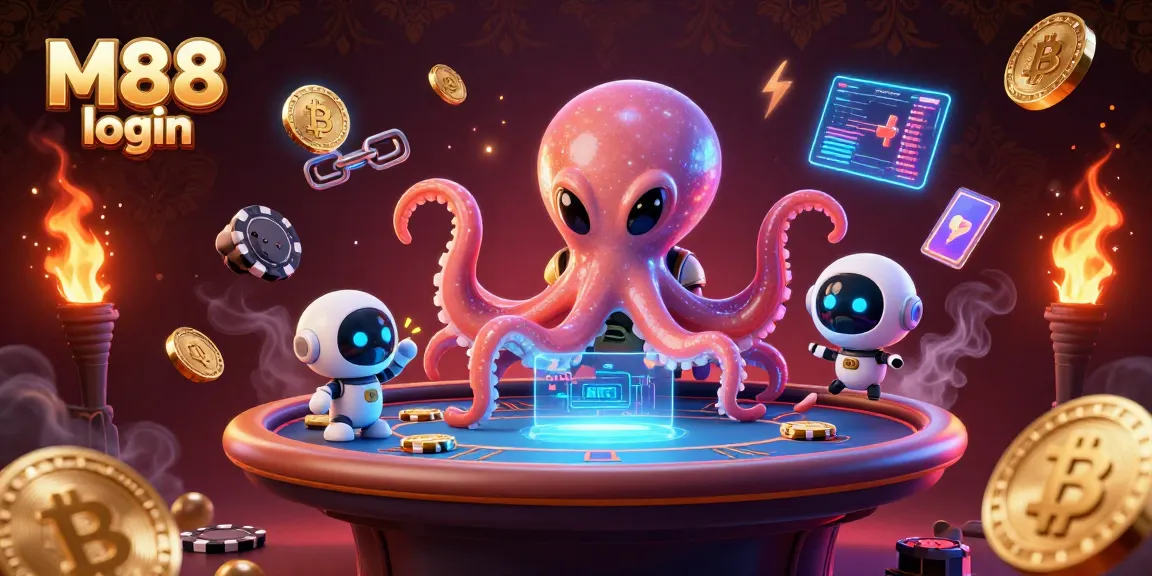 M88 login to join an exciting alien poker game in a vibrant, interactive casino atmosphere.