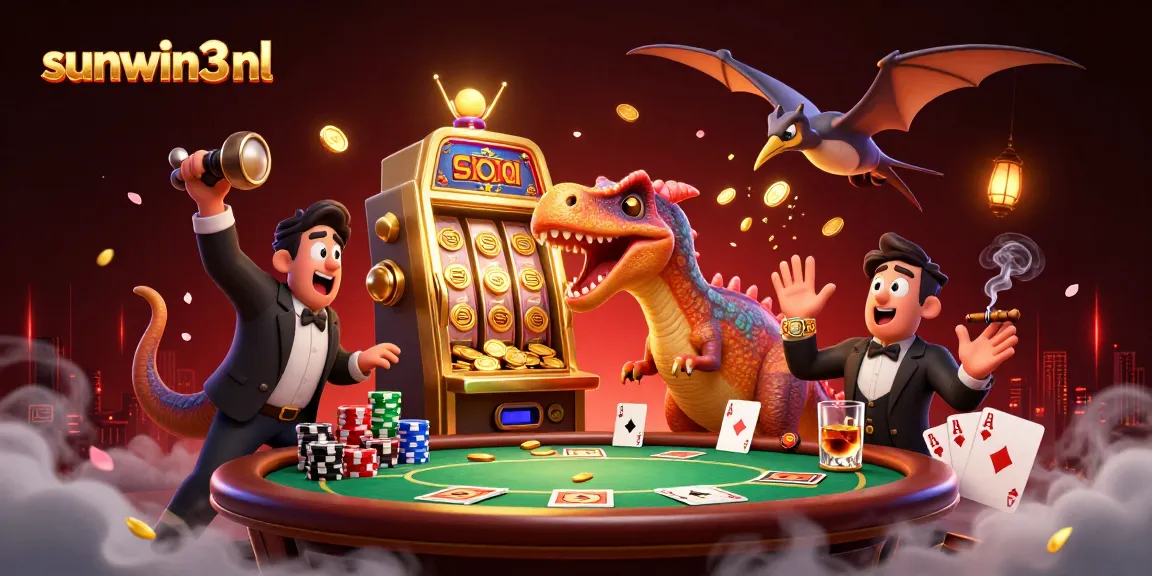 Experience thrilling jackpots with sunwin3 nl as characters engage in a lively casino scene.