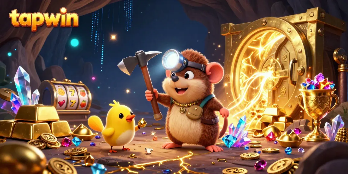 Engage in thrilling adventures with tapwin in a treasure-filled casino inspired scene.